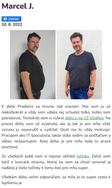 Prodietix skúsenosti